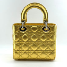 Load image into Gallery viewer, Dior Metallic Grained Calfskin Cannage Small Lucky Badges My Lady Dior Gold
