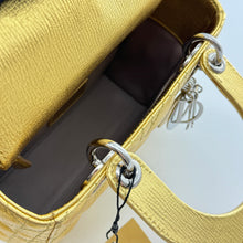 Load image into Gallery viewer, Dior Metallic Grained Calfskin Cannage Small Lucky Badges My Lady Dior Gold