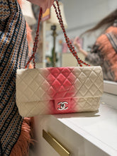 Load image into Gallery viewer, Chanel Caviar Ombre white rose quilted chain Classic Flap Bag