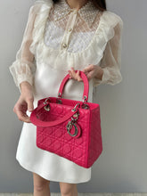 Load image into Gallery viewer, Christian Dior caviar leather medium cannage LadyDior bag (2015) TWS