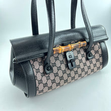 Load image into Gallery viewer, Gucci GG Monogram Canvas Bamboo Lock shoulder Satchel Bag TWS