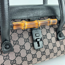 Load image into Gallery viewer, Gucci GG Monogram Canvas Bamboo Lock shoulder Satchel Bag TWS