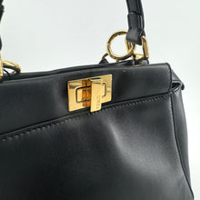 Load image into Gallery viewer, Fendi Black & Gold Mini Peekaboo Leather Bag TWS