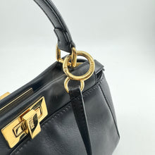 Load image into Gallery viewer, Fendi Black & Gold Mini Peekaboo Leather Bag TWS