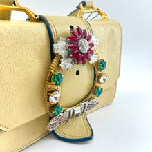 Load image into Gallery viewer, MiuMiu Raffia Madras Crystal Embellished Lady Shoulder Bag TWS