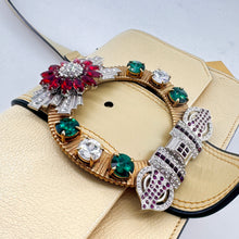 Load image into Gallery viewer, MiuMiu Raffia Madras Crystal Embellished Lady Shoulder Bag TWS