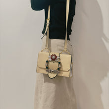 Load image into Gallery viewer, MiuMiu Raffia Madras Crystal Embellished Lady Shoulder Bag TWS