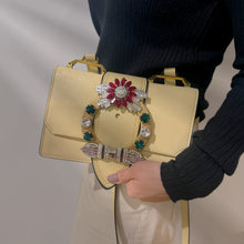 Load image into Gallery viewer, MiuMiu Raffia Madras Crystal Embellished Lady Shoulder Bag TWS