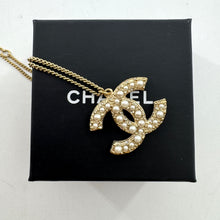 Load image into Gallery viewer, Chanel Crystal Pearl CC Pendant Necklace