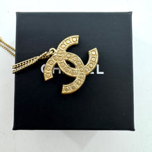 Load image into Gallery viewer, Chanel Crystal Pearl CC Pendant Necklace