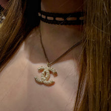 Load image into Gallery viewer, Chanel Crystal Pearl CC Pendant Necklace