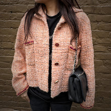 Load image into Gallery viewer, Chanel Virginie Viard Peach Tweed Jacket SS21 Size36
