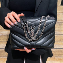 Load image into Gallery viewer, Saint Laurent Black Loulou Shoulder Bag TWS