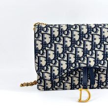 Load image into Gallery viewer, Christian Dior Oblique Saddle Wallet on Chain