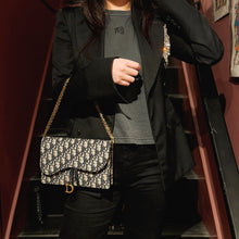 Load image into Gallery viewer, Christian Dior Oblique Saddle Wallet on Chain