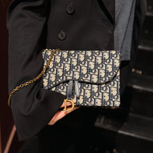 Load image into Gallery viewer, Christian Dior Oblique Saddle Wallet on Chain