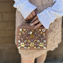 Load image into Gallery viewer, D&G Grained Calfskin Dauphine Crystal Embellished Box Bag