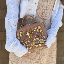 Load image into Gallery viewer, D&G Grained Calfskin Dauphine Crystal Embellished Box Bag