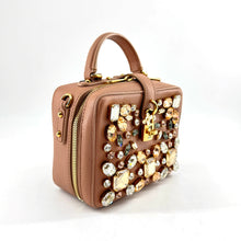 Load image into Gallery viewer, D&G Grained Calfskin Dauphine Crystal Embellished Box Bag