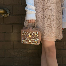 Load image into Gallery viewer, D&G Grained Calfskin Dauphine Crystal Embellished Box Bag