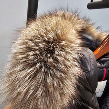 Load image into Gallery viewer, MONCLER Arriette Fur-trim Puffer Coat in Blue TWS