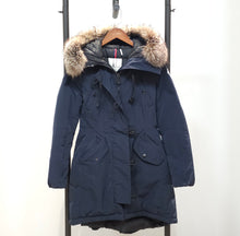 Load image into Gallery viewer, MONCLER Arriette Fur-trim Puffer Coat in Blue TWS