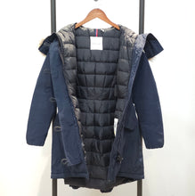Load image into Gallery viewer, MONCLER Arriette Fur-trim Puffer Coat in Blue TWS