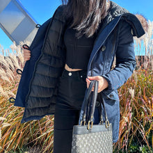 Load image into Gallery viewer, MONCLER Arriette Fur-trim Puffer Coat in Blue TWS