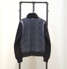 Load image into Gallery viewer, Moncler gum blue hybrid down knit jacket size 2 TWS