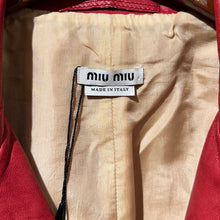 Load image into Gallery viewer, Miumiu Red Lambskin Leather Jacket