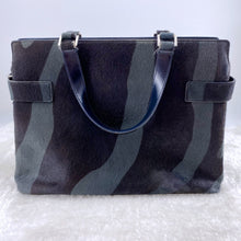 Load image into Gallery viewer, Ferragamo Black and Grey Horsehair Bag