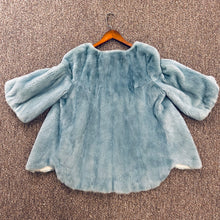 Load image into Gallery viewer, VTO Baby Blue Mink Coat