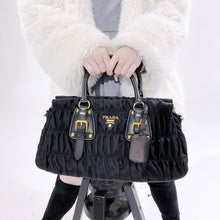 Load image into Gallery viewer, Prada Black Tessuto Gaufre Handle Bag TWS pop