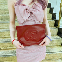 Load image into Gallery viewer, Chanel Red Leather Clutch