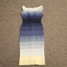 Load image into Gallery viewer, Herve Leger blue strip dress TWS pop
