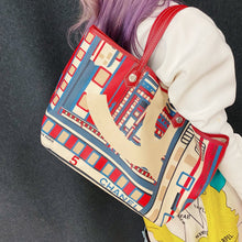 Load image into Gallery viewer, Chanel No.5 Vintage Flower Pattern Red Tote