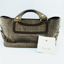 Load image into Gallery viewer, Celine Suede Arc de Triomphe Dark Flower Tote Bag