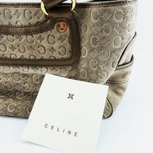 Load image into Gallery viewer, Celine Suede Arc de Triomphe Dark Flower Tote Bag
