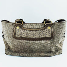 Load image into Gallery viewer, Celine Suede Arc de Triomphe Dark Flower Tote Bag