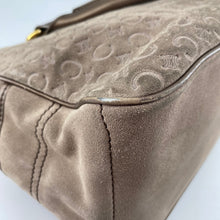 Load image into Gallery viewer, Celine Suede Arc de Triomphe Dark Flower Tote Bag