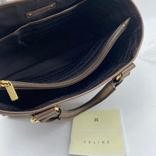 Load image into Gallery viewer, Celine Suede Arc de Triomphe Dark Flower Tote Bag