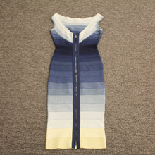 Load image into Gallery viewer, Herve Leger blue strip dress TWS pop