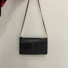 Load image into Gallery viewer, Chanel caviar leather double c logo wallet on chain
