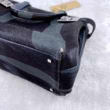 Load image into Gallery viewer, Ferragamo Black and Grey Horsehair Bag