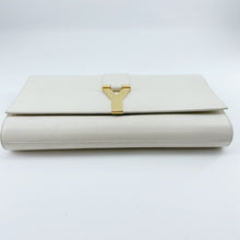 Load image into Gallery viewer, Yves Saint Laurent White Textured Leather Y-ligne Clutch