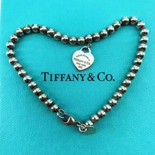 Load image into Gallery viewer, Tiffany Blue Heart Tag Bead Bracelet