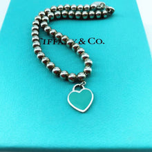 Load image into Gallery viewer, Tiffany Blue Heart Tag Bead Bracelet