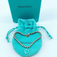 Load image into Gallery viewer, Tiffany Blue Heart Tag Bead Bracelet