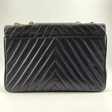 Load image into Gallery viewer, Chanel Black Chevron Shoulder Bag