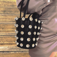 Load image into Gallery viewer, Alexander Wang Leather Crystal Roxy Mini Bucket bag